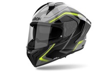 Casque Intégral de Sécurité Cross Moto Quad Airoh MATRYX Wide Jaune Gris