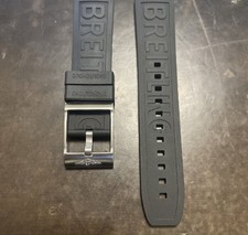 BREITLING Noir OEM 22MM Bracelet De Plongée En Caoutchouc Avec Boucle À Langue