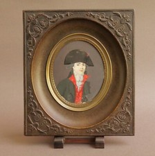 Miniature painting - portrait of man in patriotic vest - late eighteenth century