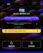Dave and Buster's Power Card With 1000 BONUS Chips (READ DESCRIPTION!!!!!)