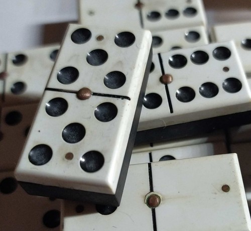 Rare ancien jeu de dominos - ancien,