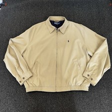 Polo Ralph Lauren Bomber Jacket Men’s XL Full Zip Bi-Swing Harrington Beige