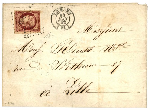 Rare lettre mans pour lille - mans,