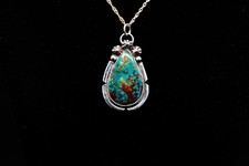 pendentif argent turquoise