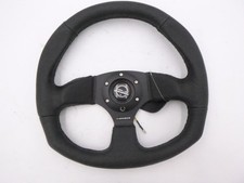 NRG RST-009R 350MM Flat Bottom Race Style Black Leather/Stitching Steering Wheel