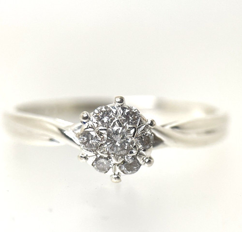 Bague vintage blanc 18ct - bague,