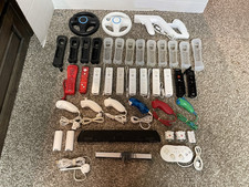 Wii Huge Lot Video Gaming Parts Controllers Nunchuks Skins - ALL UNTESTED !