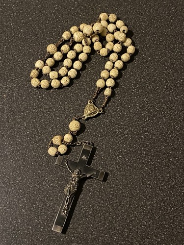 Chapelet ancien avec croix - croix, en