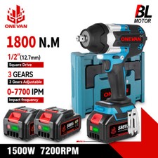 Boulonneuse à choc sans fil 1/2 1800N.M Visseuse Clé à choc avec 2Batterie 