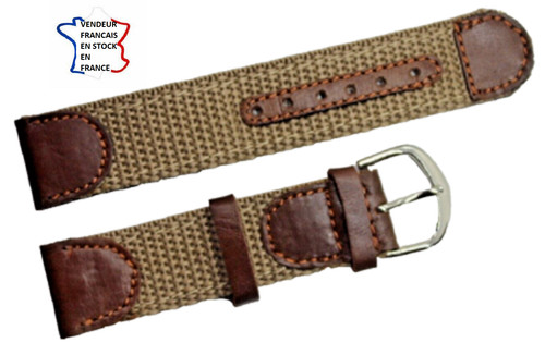 Bracelet montre 20mm - ;20mm, ;tissu