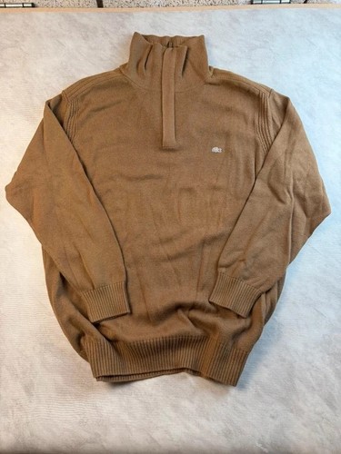Pull zip lacoste - 1, marron