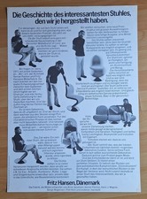70's FRITZ HANSEN / VERNER PANTON Furniture / Chair Design Poster - Affiche