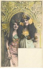 Fantasy - Art Nouveau - Two Young Women - Yellow Decor