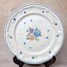 Plat de service rond Provincial Bouquet en faïence avec fleurs multicolores - 19