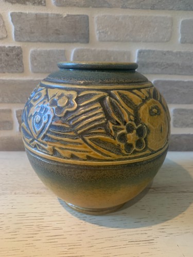 Vase boule grès mougin et - mougin,