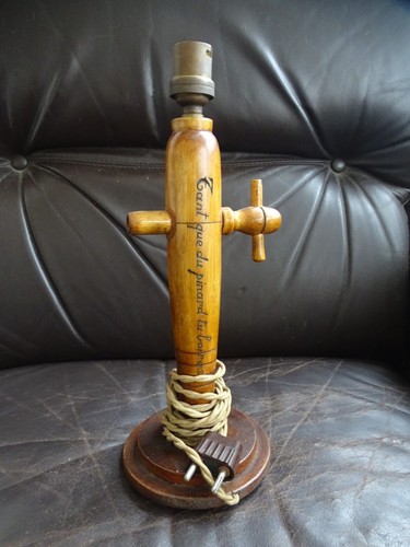 Ancien pied lampe bois - ancien,