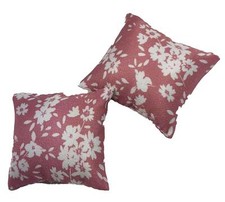 Coussins Pour Maison De Poupées Carrés Floraux Roses Et Blancs 1:12 Accessoire