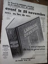 LAROUSSE Encyclopedia + FIL AU BOAR LILLE advertising paper ILLUSTRATION 1928