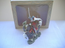 petit soldat starlux moyen age ancien cavalier des templiers en boite