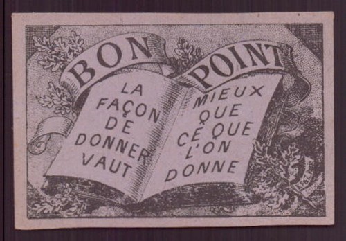 Bon point façon de - point, la