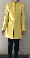 Veste Longue Pagode En Soie Sauvage Jaune Femme Taille 2 Liliane B