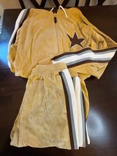 Vintage Sean John Tracksuit Mens XL Beige Star Velour Jacket Pants Y2K Hip Hop