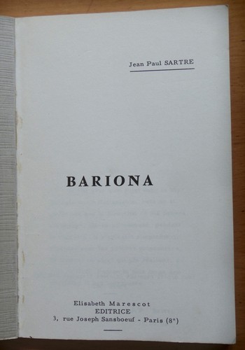 Jean paul sartre bariona - jean-paul, "bariona"