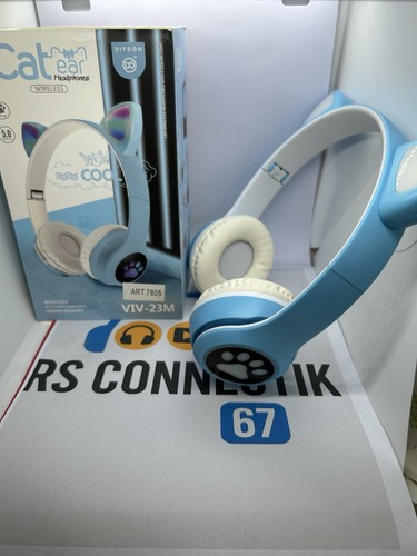 Casque bluetooth chat bleu - casque,