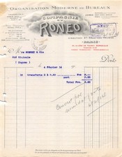 1914 ORGANISATION MODERNE DE BUREAUX COMPAGNIE DU RONEO A PARIS - M. MONNET