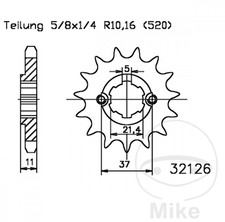 Pignon Pour Aeon Cobra Overland E-Ton Goes SYM Quad Lander Pas 520 16Z