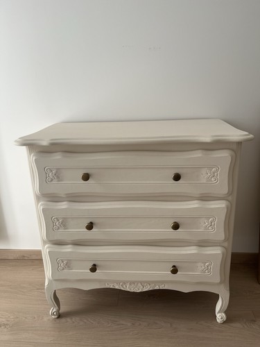 Commode blanc plume tiroirs - 3,