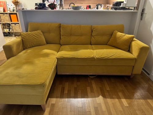 Canapé angle jaune 225cm - canapé,