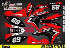 Kit Déco Moto pour / Mx Decal Kit for Honda CRF - Black & Red