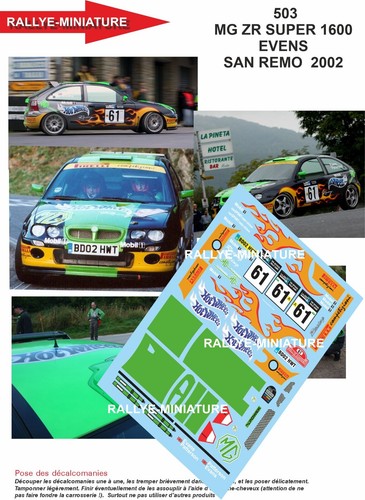 Decals ref 0503 mg zr - decals,