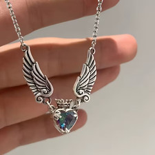 Collier cœur femme ailes