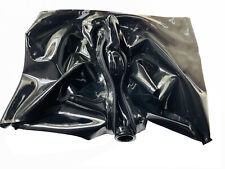Mens Black latex boxer codpiece hidden two sheath 0.4mm custom-made fetish BDSM