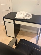 MICKE Desk, black-white, 41