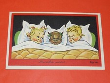 Postcard postcard chrome 1940-1950 illustrator Rob Vel Spirou black march