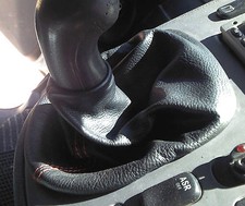 MERCEDES VITO W638 GENUINE BLACK LEATHER GEARBOX HEADSET RED STITCHING