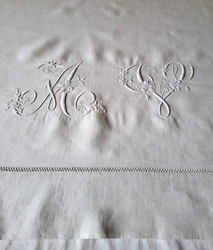 N22 ancien drap fil lin - drap,