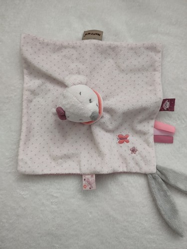 Doudou souris plat nattou - nattou, rose