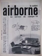 ADVERTISEMENT 1956 LE CONFORT AIRBORNE AU SERVICE DU SOFA BED - ADVERTISING