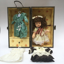 In Original Box Vintage Porcelain Doll Set Accessories Girls Toys Collectible