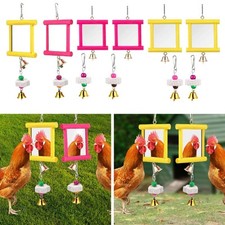 2x Jouets miroirs pour poules, oiseaux, canaris interactifs, jouet à picorer