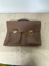 Antique Brown Leather School Satchel Keyless Ideal for Decorating »