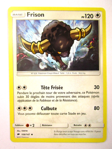 Carte pokémon frison 108 - carte, 108/147