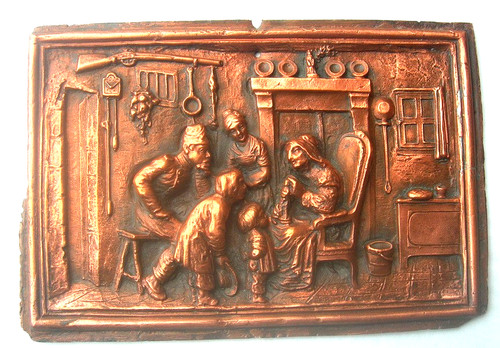 Plaque décorative bas relief - plaque, bas-relief