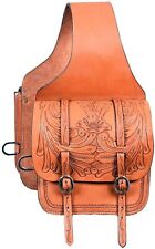 Sacoche de selle de cheval Western en cuir véritable.