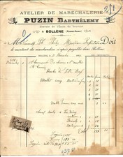 Bollène (84) Facture 1897