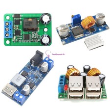 4-USB Port XL4015 DC-DC 12V/24V to 5V 5A Buck Converter Power Supply Step Down F